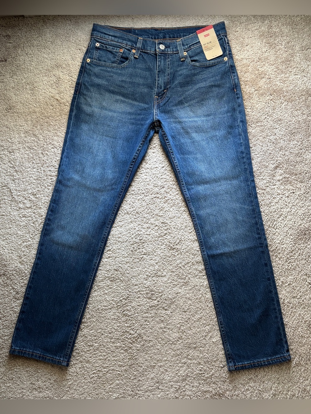 New Levi's 32x30 511 Slim Fit Jeans Men's Blue Stretch Medium Wash #04511-5000